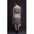 thumbnail image 3 of Bimba Robe Droite Évasée à Épaules Dénudées pour Femmes, Grise, Imprimée Teinture sur Nœuds, à Volants devant - XXX-Large, 3 of 6