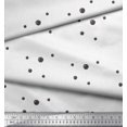 thumbnail image 2 of Soimoi White polyester Crepe Fabric Brush Stroke & Dots Abstract Decor Fabric Printed Yard 52 Inch Wide, 2 of 3