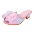 thumbnail image 1 of IUJSOY Girls Slide Sandals Princess Dress Shoes Low Heel Big Kids 1.5, 1 of 9