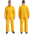 thumbnail image 1 of TiaoBug Combinaison une Pièce Unisexe pour Hommes à Manches Longues Uniforme Salopette Jaune P, 1 of 6