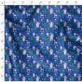 thumbnail image 4 of Soimoi Blue Poly Georgette Fabric Bear & Reindeer Cartoon Printed Fabric 1 Yard 42 Inch Wide, 4 of 5