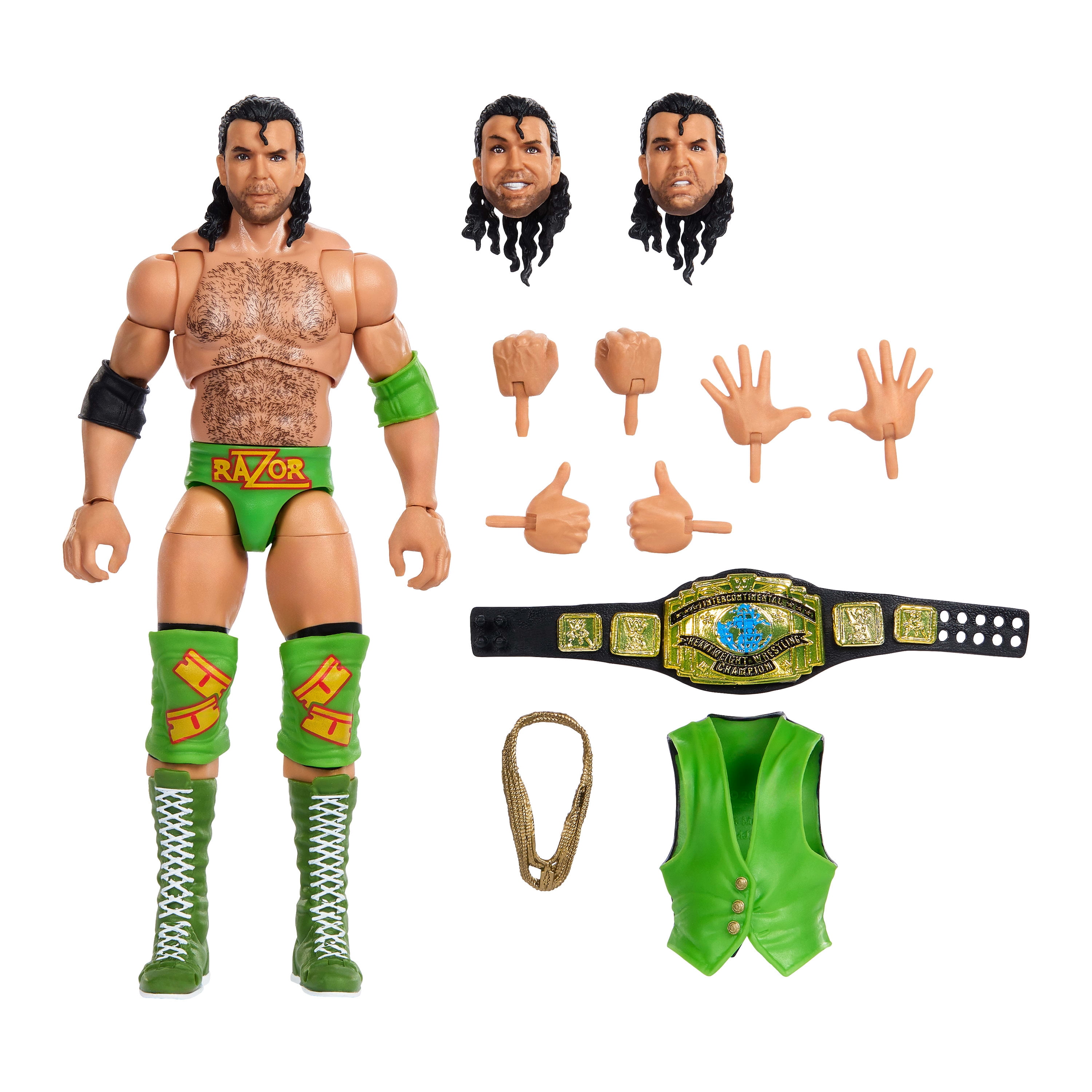 WWE Ultimate Edition Razor Ramon Action Figure & Accessories Set, Greatest Hits 6-inch Collectible