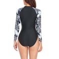 thumbnail image 4 of Maillot de Bain à Manches Longues Femme Maillot de Bain une-Pièce à Manches Longues pour Femmes Fermeture Éclair Imprimé Floral Maillot de Surf Robe à Manches Longues Femme Maillots de Bain à Manches Longues pour Femmes Robe à Manches Longues pour Femmes, 4 of 5