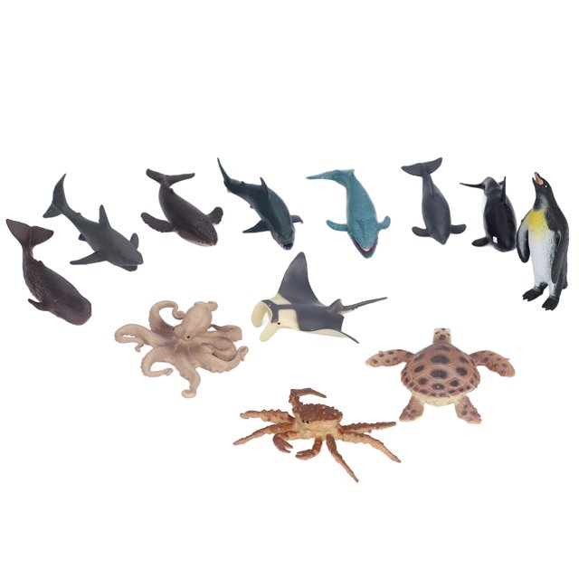Ccdes 12Pcs Marine Animal Model PVC Material Unique Rendering Perfect Detail Children Toys For Gift Ornament,Animal Model Toys,Children Toys