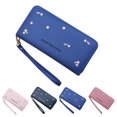 thumbnail image 2 of Womens Long Wallet Fashion Embroidery Flower Zipper Card Wallet Clutch Wallet, 2 of 3