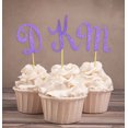 thumbnail image 1 of Darling Souvenir| Custom Initials Wedding Cupcake Toppers| Personalized Party Dessert Decorations - Pack Of 40, 1 of 3