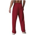 thumbnail image 2 of YiZYiF Men's Latin Dance Pant Salsa Rumba Tango Competition Ballroom Practice Pants Trousers Burgundy S, 2 of 5