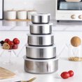 thumbnail image 2 of Cehvom Stainless Steel Mixing Bowl Set with Clear Plastic Lids (5 Piece), 2 of 8