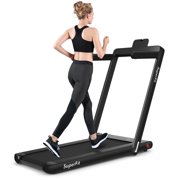 Patiojoy 2 in 1 Folding Treadmill Electric Running Machine with Bluetooth Speaker Black
