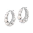 thumbnail image 2 of White Freshwater Cultured Pearl Hoop Earrings in Sterling Silver, 2 of 5