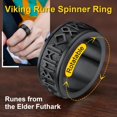 thumbnail image 4 of ORUYROP Can Engrave Viking Rune Spinner Rings for Men/Women, Size #7-#14 Chain Link Fidget Ring, Stainless Steel/Gold Plated/Black-Send Gift Box, 4 of 7