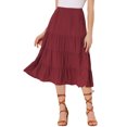 thumbnail image 1 of Unique Bargains Jupe Midi Longue Évasée à Volants pour Femme avec Poches, 1 TG, 1 of 7