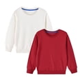 thumbnail image 1 of Penkiiy Chandail Molletonné à Enfiler 2 Pcs pour Tout-Petit Bébé, T-Shirts Actifs à Manches Longues à Col Ras du Cou pour Garçon Fille Nourrisson 4 Ans Rouge, 1 of 8