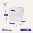 thumbnail image 4 of Homz Contenants de Rangement Empilables en Plastique Transparent Robustes de 31 Pintes, Lot de 12, 4 of 9