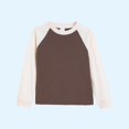 thumbnail image 1 of Milgrthf Enfants Garçons Filles Chandail à Col Rond Automne Décontracté Manches Longues Raglan à Blocs de Couleur Coton Chandail à Enfiler Hauts Beige 5 Ans, 1 of 5