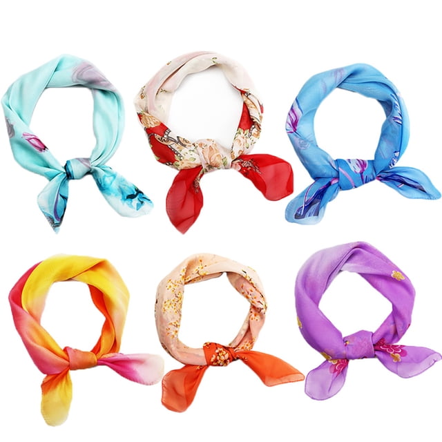 Square Scarf Set Floral Smooth Fashion Neckerchief Scarf Neck Scarf for Women