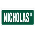 thumbnail image 1 of SignMission SS-Nicholas Panneau de Chambre pour Enfants 18 Po. Nicholas Street, 1 of 1