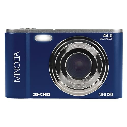 Minolta MND20 Appareil Photo Numérique 44 MP / 2,7k Ultra HD (Bleu)