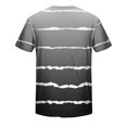 thumbnail image 5 of Qertyioot Liquidation T-Shirt à Manches Courtes pour Hommes Col Rond Rayé Imprimé Entraînement Physique Sports, 5 of 5