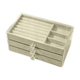 thumbnail image 1 of Acrylic Jewelry Storage Box with Lid and Velvet Interior 22 cm x 13 cm x 10.5 cm Multilayer Organizer for Earrings Necklaces Rings, 1 of 9
