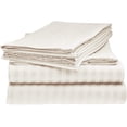 thumbnail image 1 of 500 Thread Count 3 Piece ( 1-Fitted Sheet + 2 - Pillow Cases ) Fitted Sheet 12 Inch Deep Pocket 100% Egyptian Cotton Stripe Pattern, 1 of 5