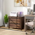 thumbnail image 2 of HOMCOM 2 Drawer Filing Cabinet with Lock, Keys and Hanging Bar, Brown, 2 of 10