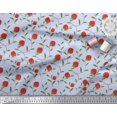 thumbnail image 2 of Soimoi Rayon Fabric Leaves & Strawberry Fruits Printed Fabric 1 Yard 42 Inch Wide, 2 of 3