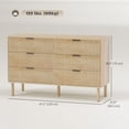 thumbnail image 3 of HOMCOM Commode, Commode à 6 Tiroirs avec Panneaux Cannelés, Chêne, 3 of 10