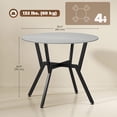 thumbnail image 3 of HOMCOM Dining Table Round Kitchen Table w/ Steel Frame, Grey, 3 of 10