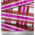 thumbnail image 2 of Soimoi Pink Poly Georgette Fabric Gingham Check Printed Fabric 1 Yard 42 Inch Wide, 2 of 5