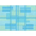 thumbnail image 1 of Ahgly Company Tapis Rectangulaire Lavable en Machine Intérieur Turquoise Bleu Vif, 5 Pieds x 7 Pieds, 1 of 7