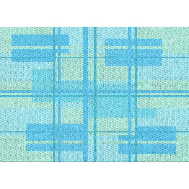 Ahgly Company Tapis Rectangulaire Lavable en Machine Intérieur Turquoise Bleu Vif, 5 Pieds x 7 Pieds