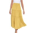 thumbnail image 1 of jovati Jupes pour Femmes Décontractées Mode Femmes Unies Décontractées Froncées à Volants Taille Élastique Jupes, 1 of 7