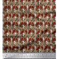 thumbnail image 1 of Soimoi Poly Georgette Fabric Leaves & Floral Block Print Fabric by The Yard 52 Inch Wide, 1 of 3
