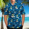 thumbnail image 2 of Pompotops Chemise à Manches Courtes à Col à Revers à Imprimé Hawaïen pour Homme en Solde, 2 of 7