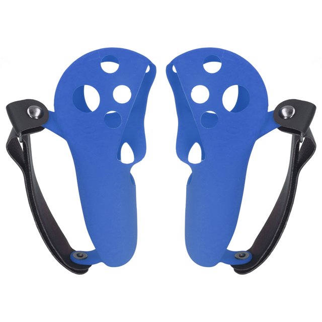 2 Pcs Housse de Poignée de Contrôleur Tactile Protecteur en Silicone avec Sangles pour Meta Quest Pro Bleu