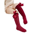 thumbnail image 3 of FOCUSNORM Baby Girls Cute Knee High Socks Cable Knit Cotton Socks with Bow, 3 of 9