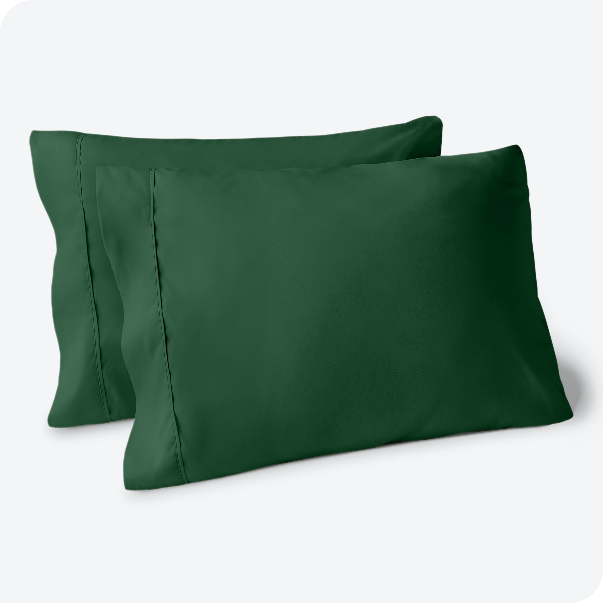 Bare Home Pillowcase Set - Premium 1800 Collection - Double Brushed - Ultra Soft - King Size, Forest Green, 2 Count