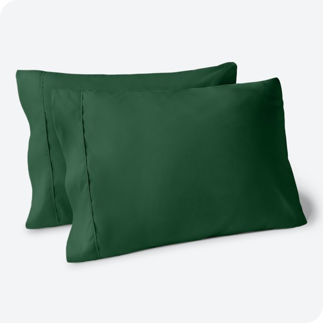 Bare Home Pillowcase Set - Premium 1800 Collection - Double Brushed - Ultra Soft - King Size, Forest Green, 2 Count