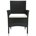 thumbnail image 2 of vidaXL Garden Chairs with Cushions 4 pcs Poly Rattan Black, 2 of 5