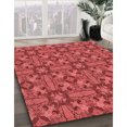 thumbnail image 3 of Ahgly Company Tapis d'Aire Intérieur Lavable à la Machine, Carré, Transitionnel, Rouge, 6 Pieds Carré, 3 of 7
