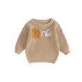 thumbnail image 1 of Faithtur Chandail d'Automne pour Bébé Fille, Motif Lettre Fleurie Manches Longues Col Rond Pull Tricoté, 1 of 9