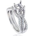 thumbnail image 1 of Womens 3/4ct Twist Engagement Matching Ring Set Semi Mount Setting Vintage White Gold, 1 of 4