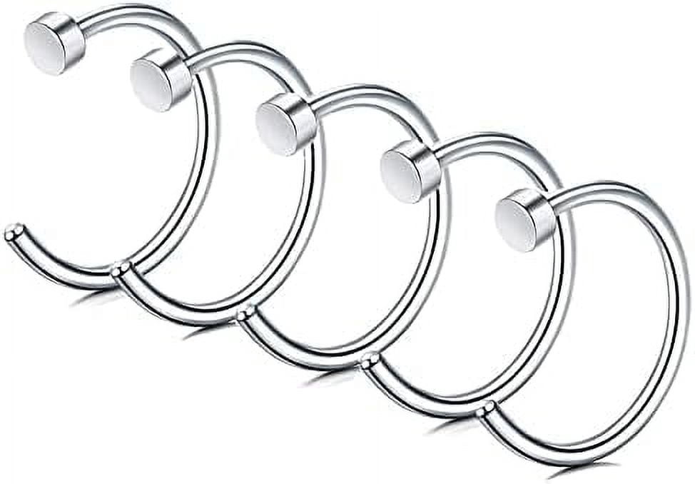 18G Stainless Steel Nose Hoop Ring - 5PCS Body Jewelry for Women, Hypoallergenic Nose Piercing Jewelry, Simple Design Nose Rings Set