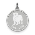 thumbnail image 1 of Sterling Silver Rhodium-plated Bull Dog Disc Charm QC2676 (26mm x 19mm), 1 of 2