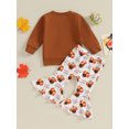 thumbnail image 4 of Faithtur Ensemble de Pantalons Évasés et Chandail en Molleton à Col Rond Imprimé Lettre pour Petites Filles, Ensemble 2 Pcs pour Enfants, 4 of 9