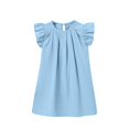 thumbnail image 3 of Milgrthf Robe d'Été Mini pour Filles à Manches Volantées, Ample, Plissée, Mignonne, Ligne A, Évasée, Col Ras du Cou, Robes de Plage pour 0-6 Ans Bleu Ciel 5 Ans, 3 of 4
