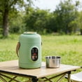 thumbnail image 3 of Mini Portable Electric Cooker Pot 500W Stainless Steel, for Ramen Noodles Rice, Compact Quiet Stew Cooker with Handle, for Dorm Office Travel, 3 of 5