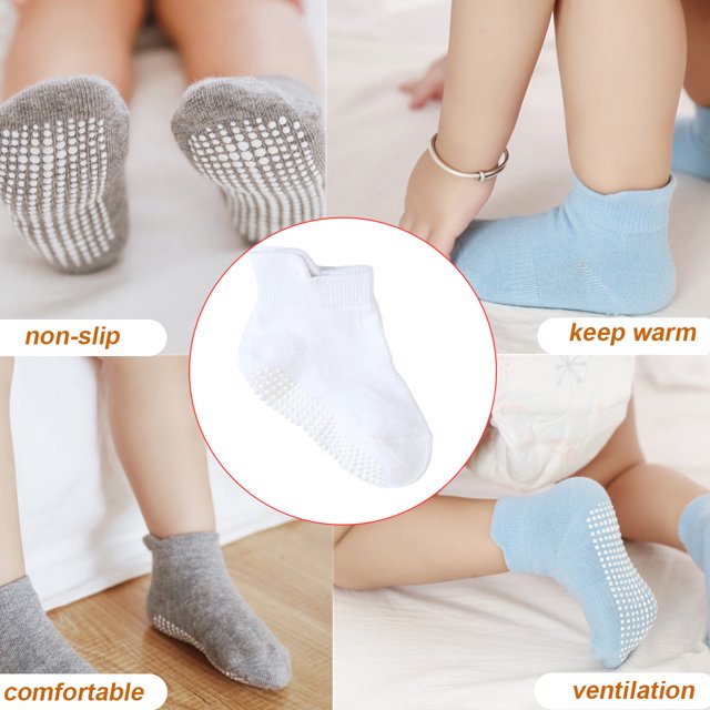 6 Pcs Bas pour Enfants avec Bonne Élasticité Confortables à Porter Style Simple Bonne Fabrication Blanc 10-12
