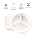 thumbnail image 3 of Go4Green Assiettes 3 Compartiments Compostables de 10 Po, 20 Pcs, 3 of 6